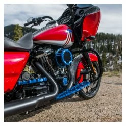 Arlen Ness Anodized Blue MX Driver Floorboards -Motorcycle Accessories Shop 420 0857 D V3