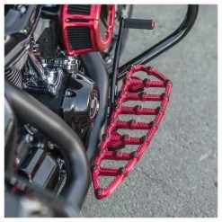 Arlen Ness Anodized Red MX Driver Floorboards -Motorcycle Accessories Shop 420 0858 F V9