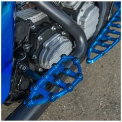 Arlen Ness Anodized Blue MX Passenger Floorboards -Motorcycle Accessories Shop 420 0862 E V3