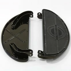 V-Twin Manufacturing Black Oval Shape Floorboards With Rubber Inserts